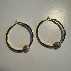 vintage Rhinestone hoop earrings